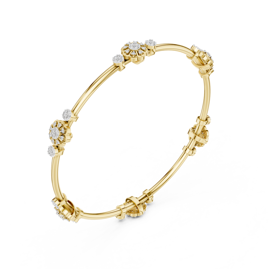 Floral Diamond Bangle