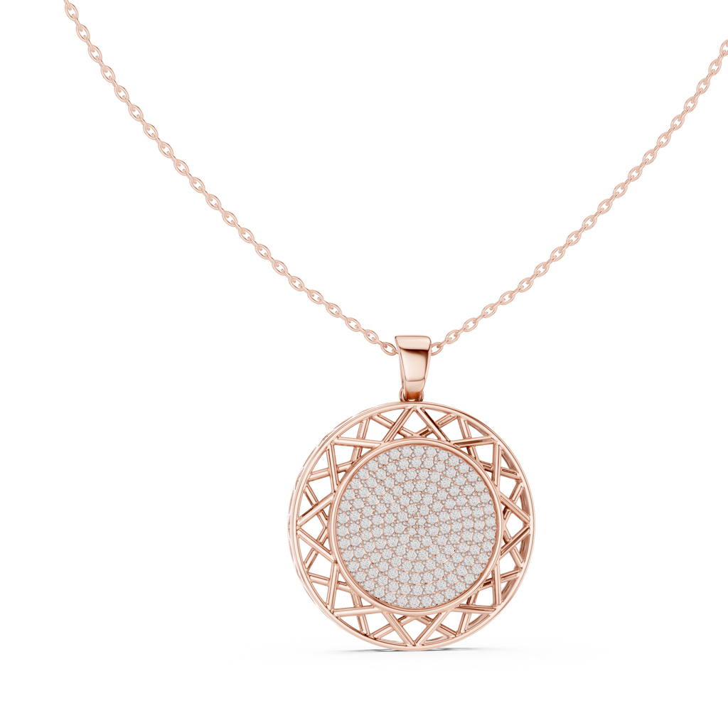 Round Lab-Grown Diamond Circle Pendant Necklace
