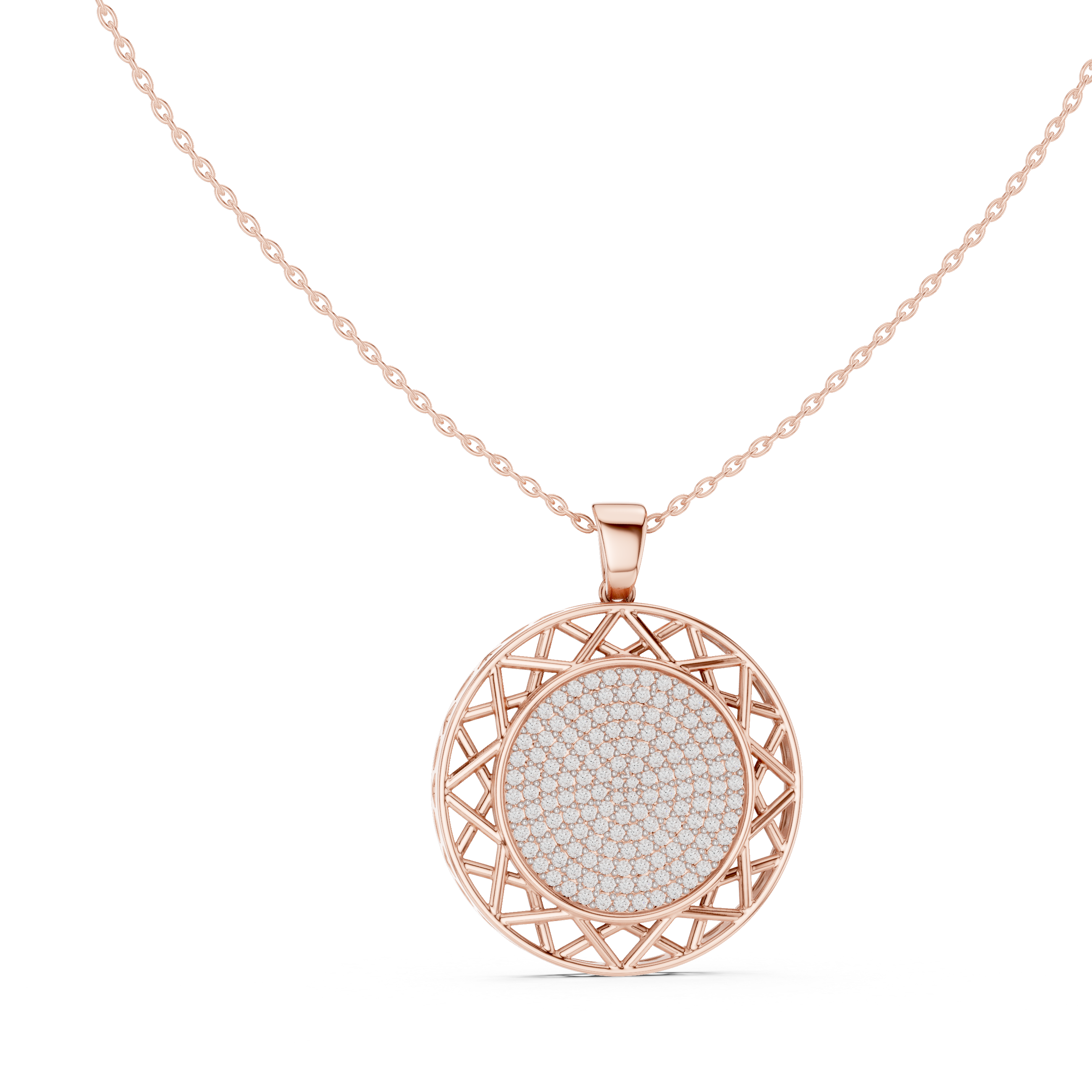 Round Lab-Grown Diamond Circle Pendant Necklace