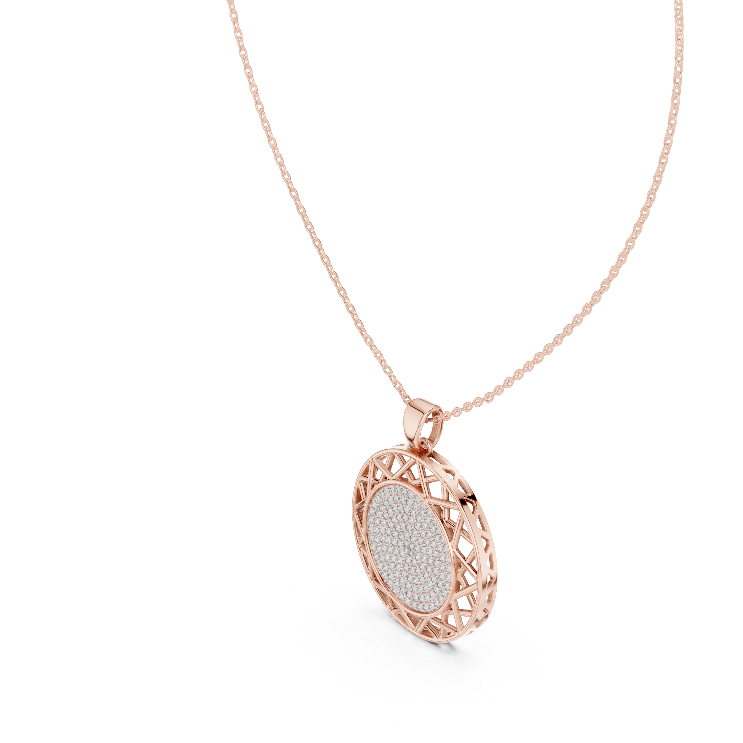 Round Lab-Grown Diamond Circle Pendant Necklace