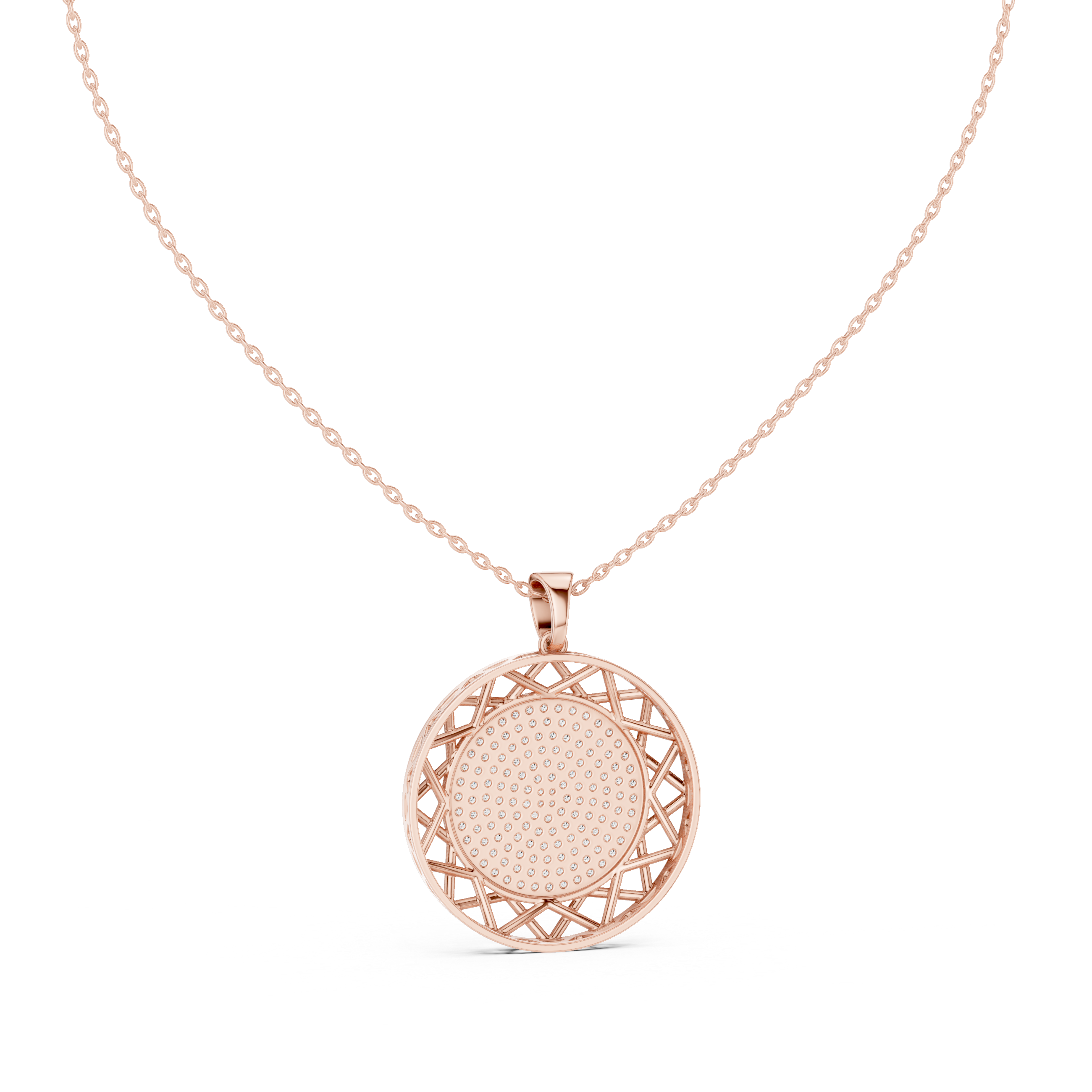 Round Lab-Grown Diamond Circle Pendant Necklace