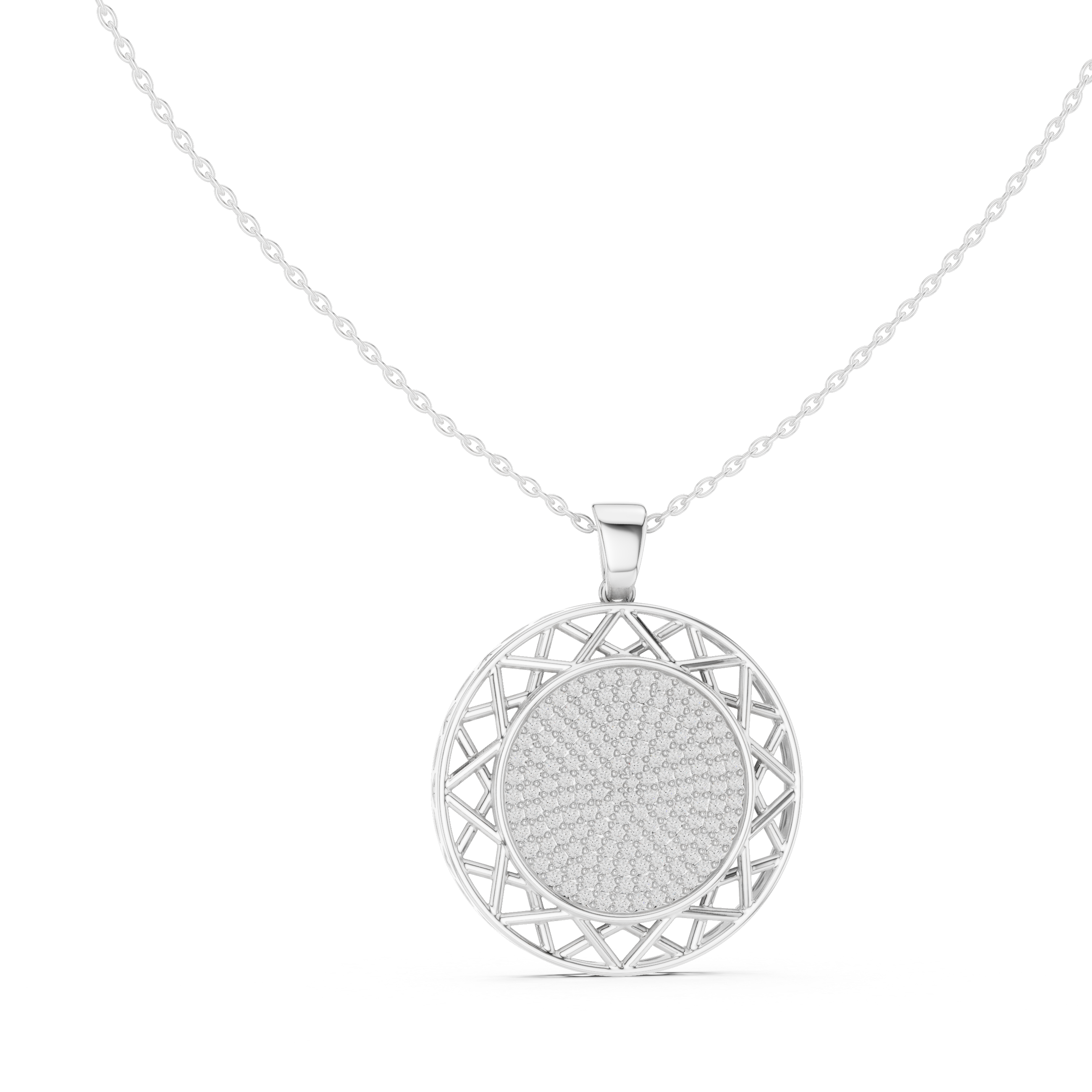 Round Lab-Grown Diamond Circle Pendant Necklace