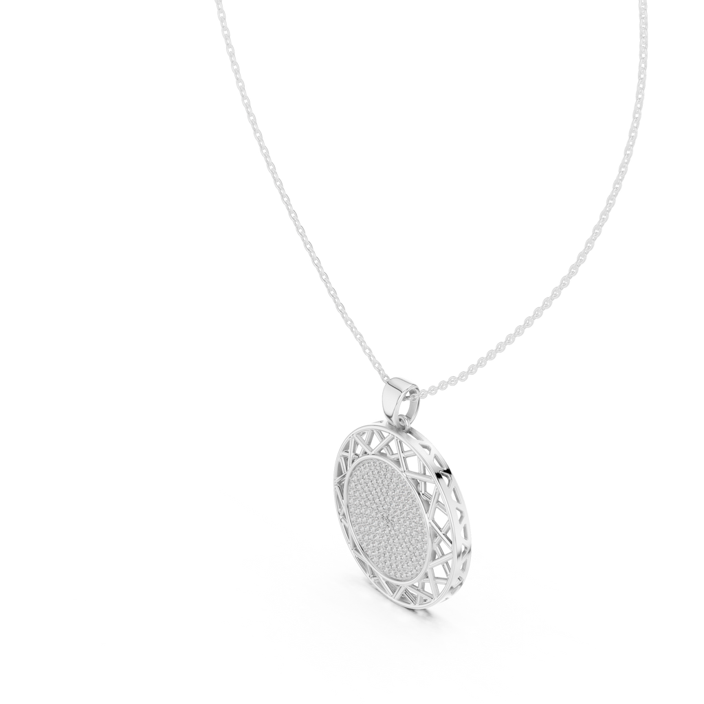 Round Lab-Grown Diamond Circle Pendant Necklace