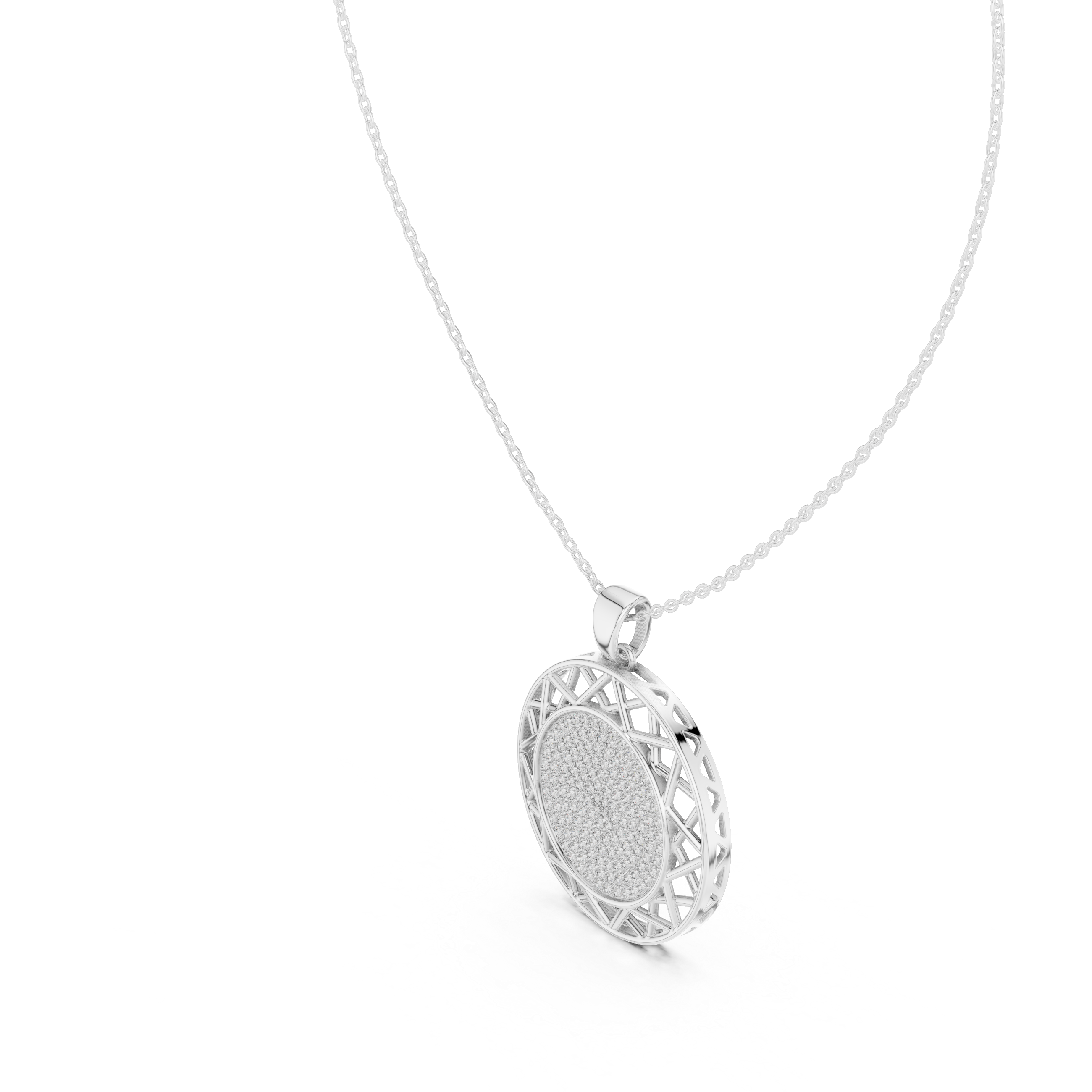 Round Lab-Grown Diamond Circle Pendant Necklace