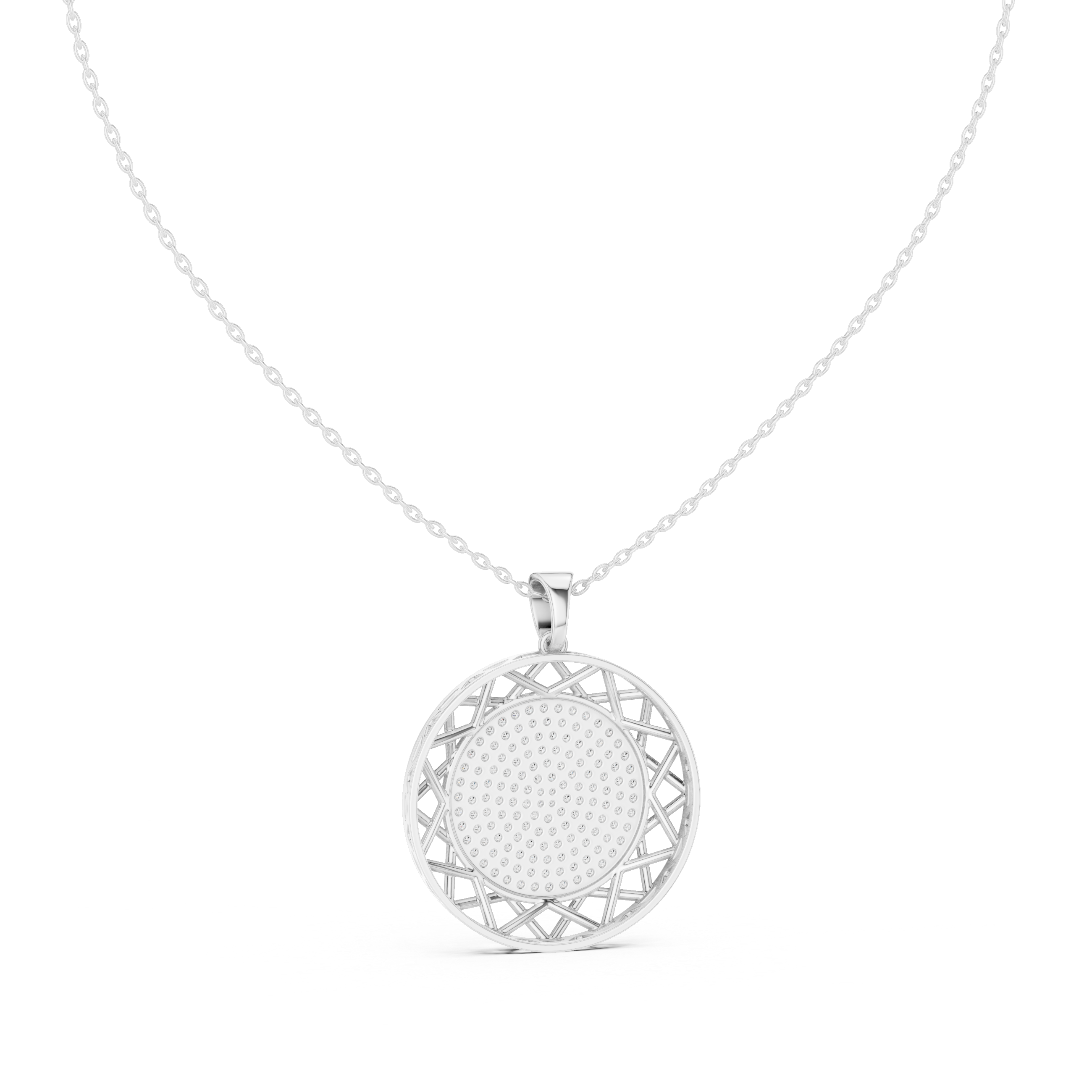 Round Lab-Grown Diamond Circle Pendant Necklace
