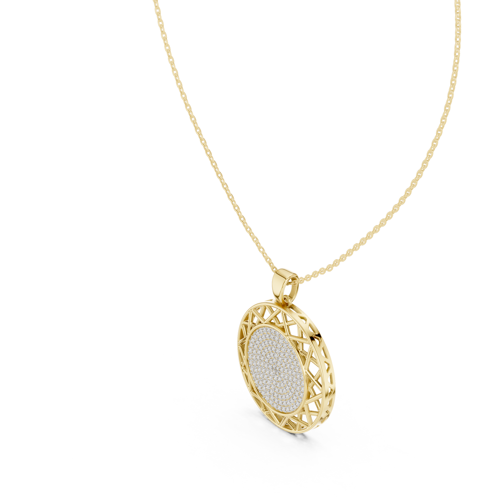Round Lab-Grown Diamond Circle Pendant Necklace
