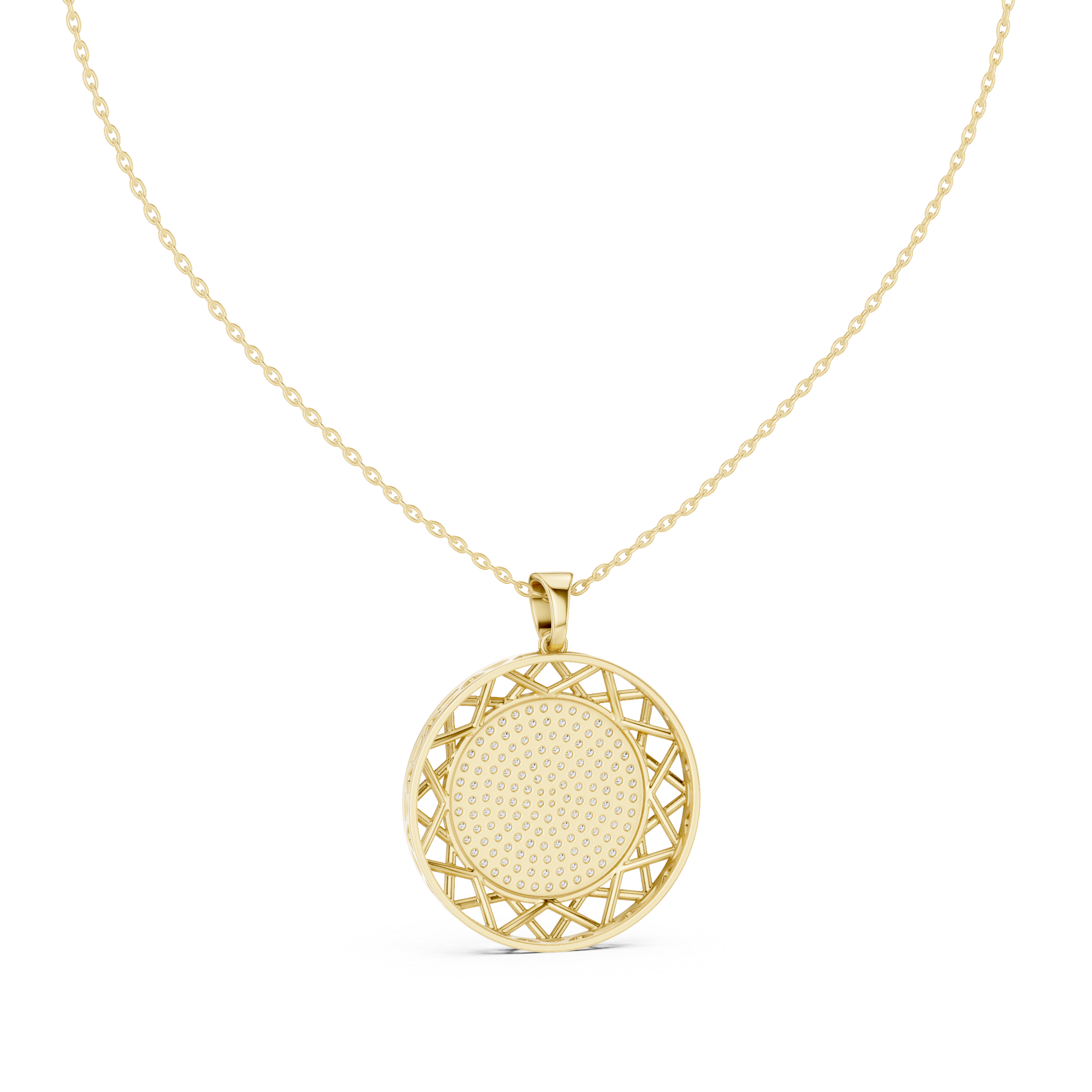 Round Lab-Grown Diamond Circle Pendant Necklace