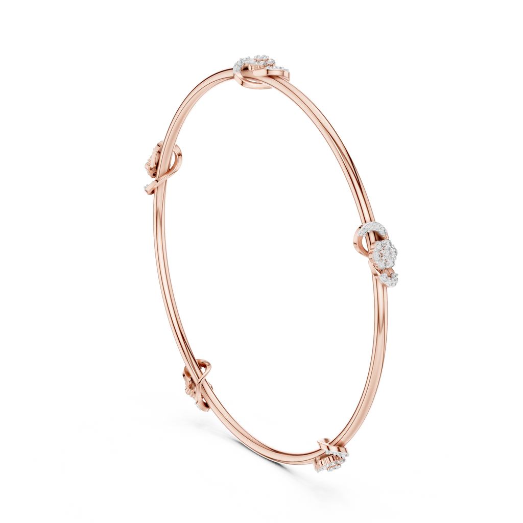 Lab Grown Diamond Station Bangle Bracelet