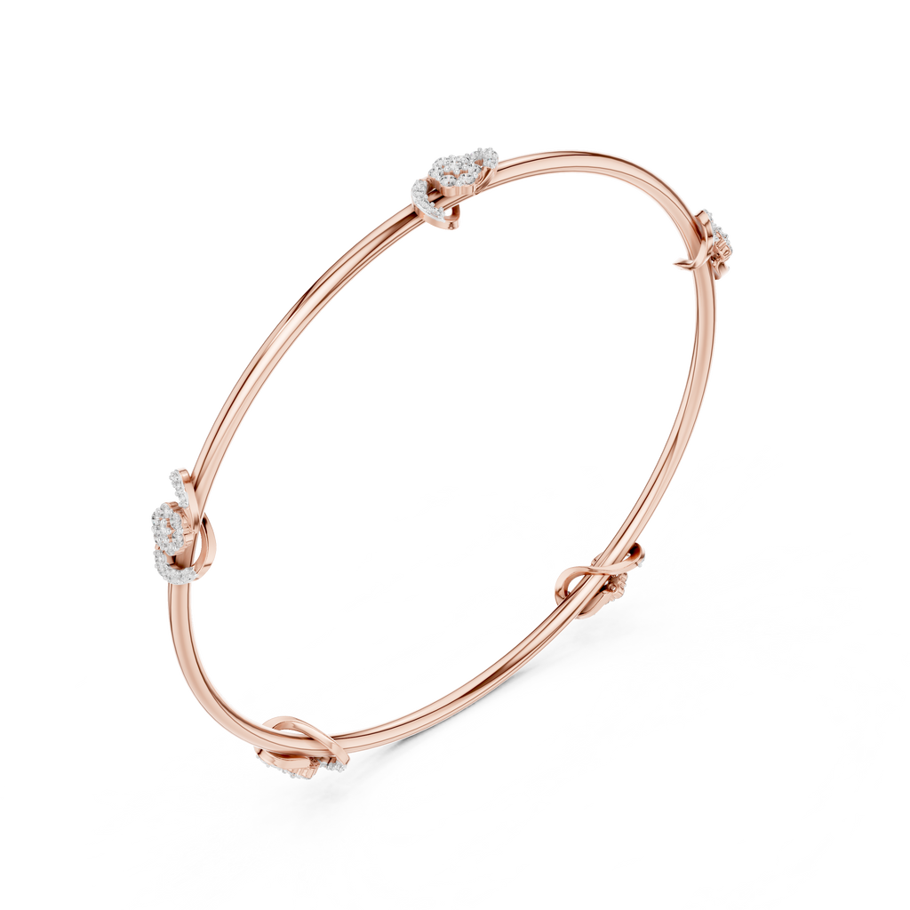 Lab Grown Diamond Station Bangle Bracelet