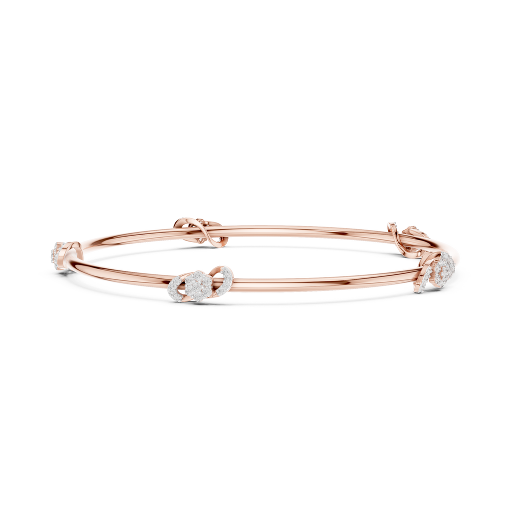 Lab Grown Diamond Station Bangle Bracelet