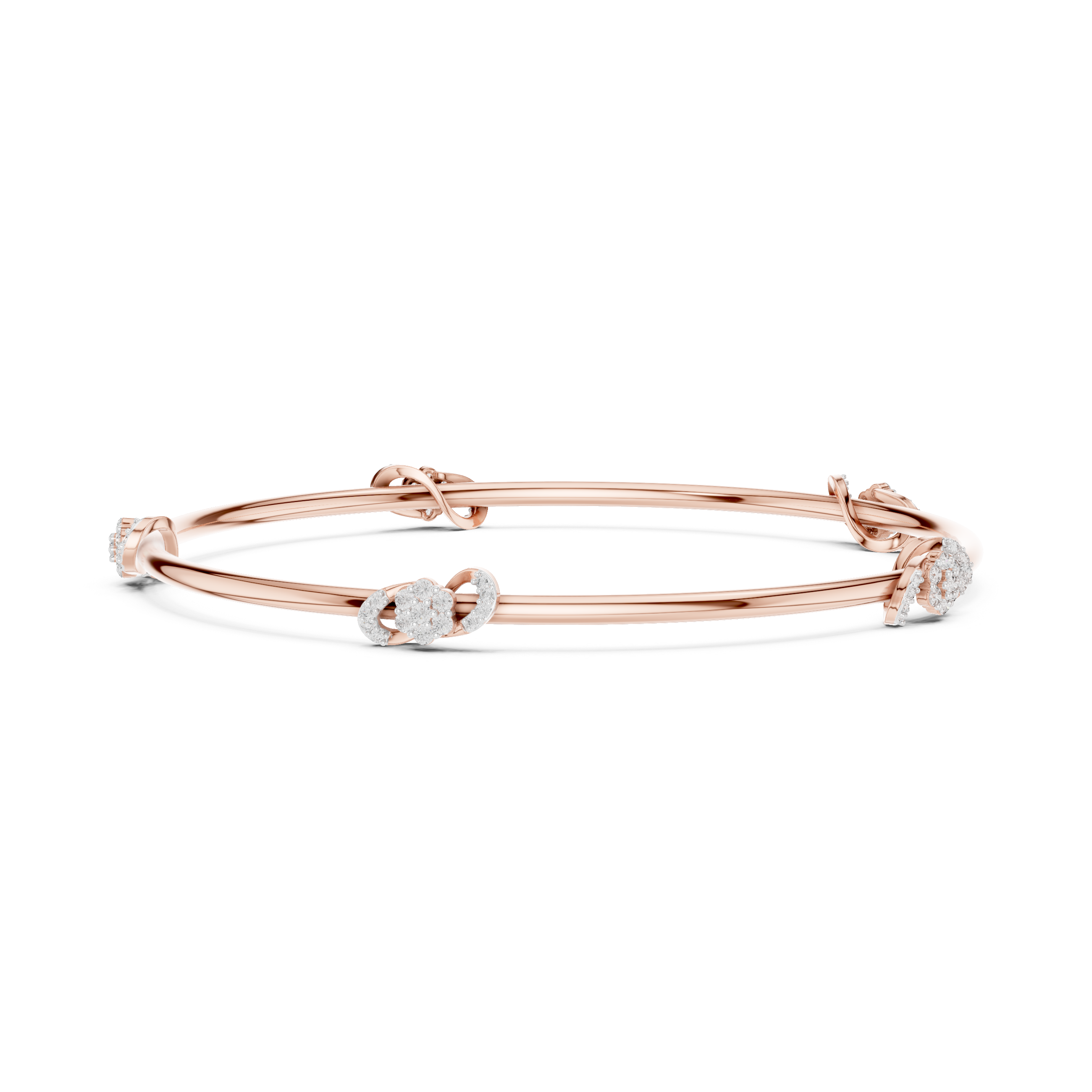 Lab Grown Diamond Station Bangle Bracelet