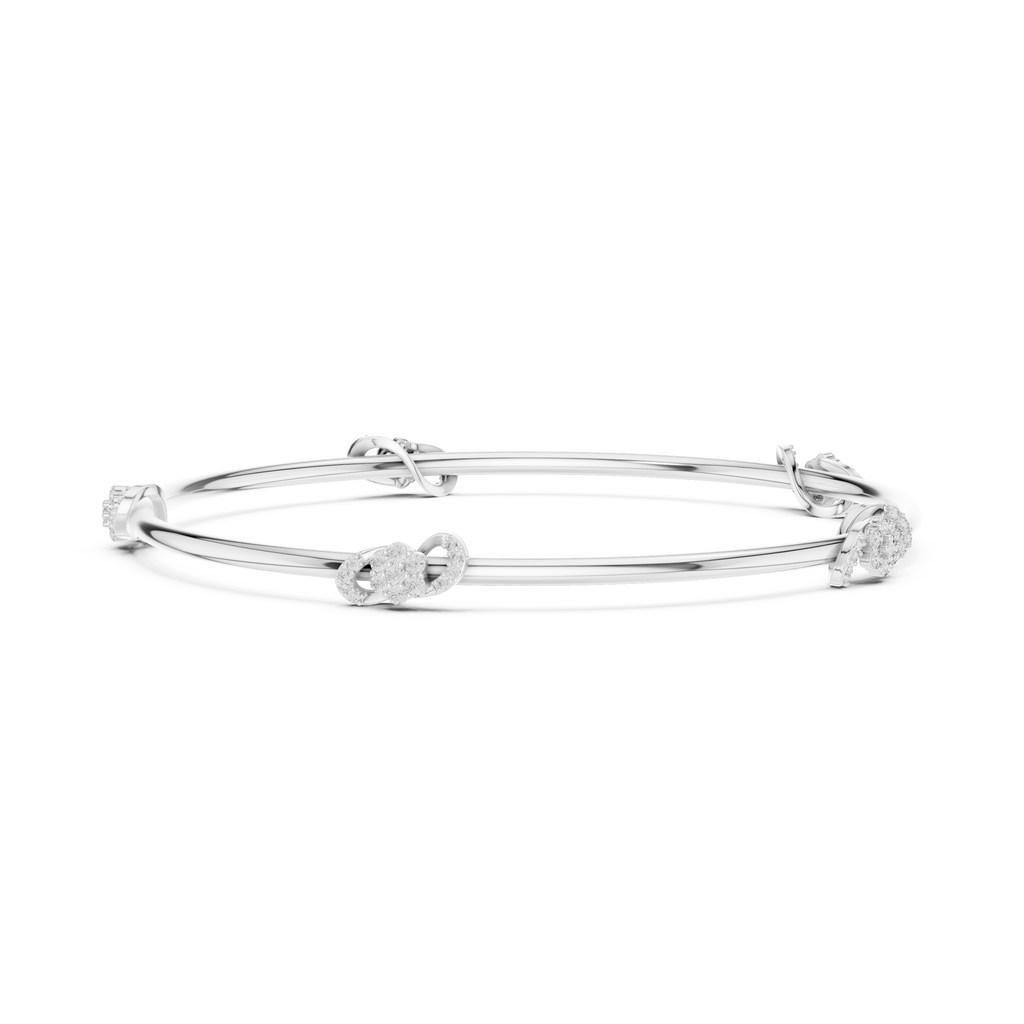 Lab Grown Diamond Station Bangle Bracelet