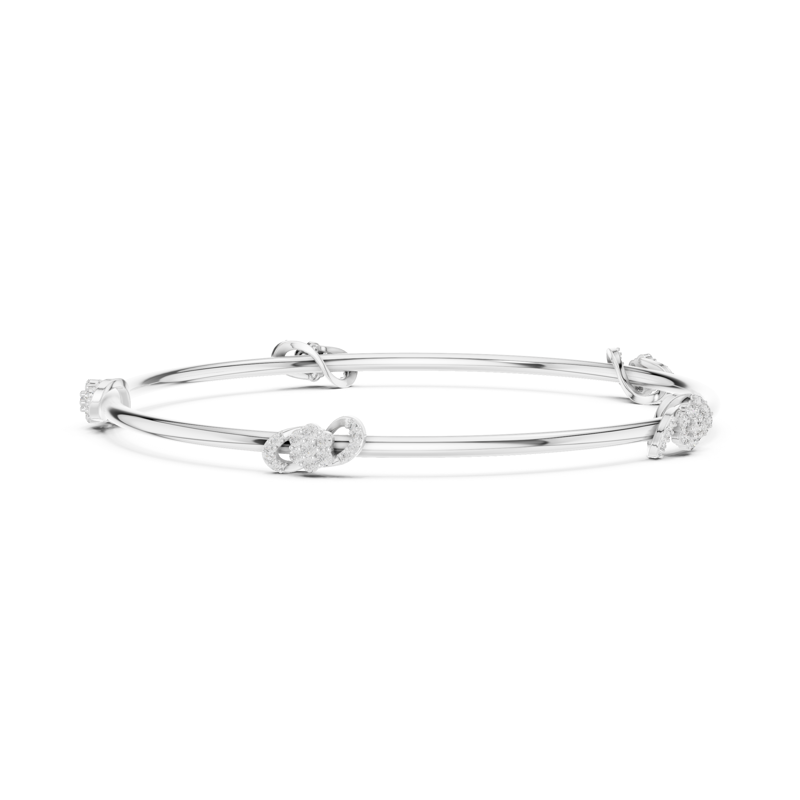 Lab Grown Diamond Station Bangle Bracelet
