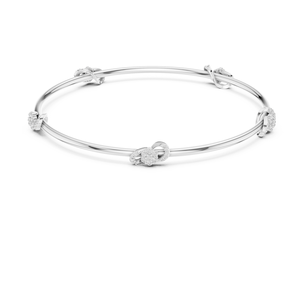 Lab Grown Diamond Station Bangle Bracelet