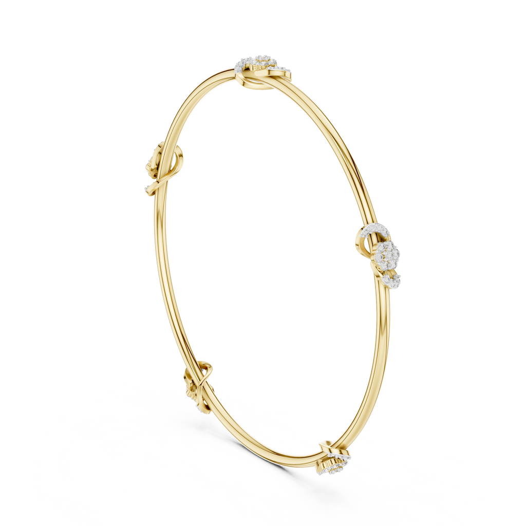 Lab Grown Diamond Station Bangle Bracelet