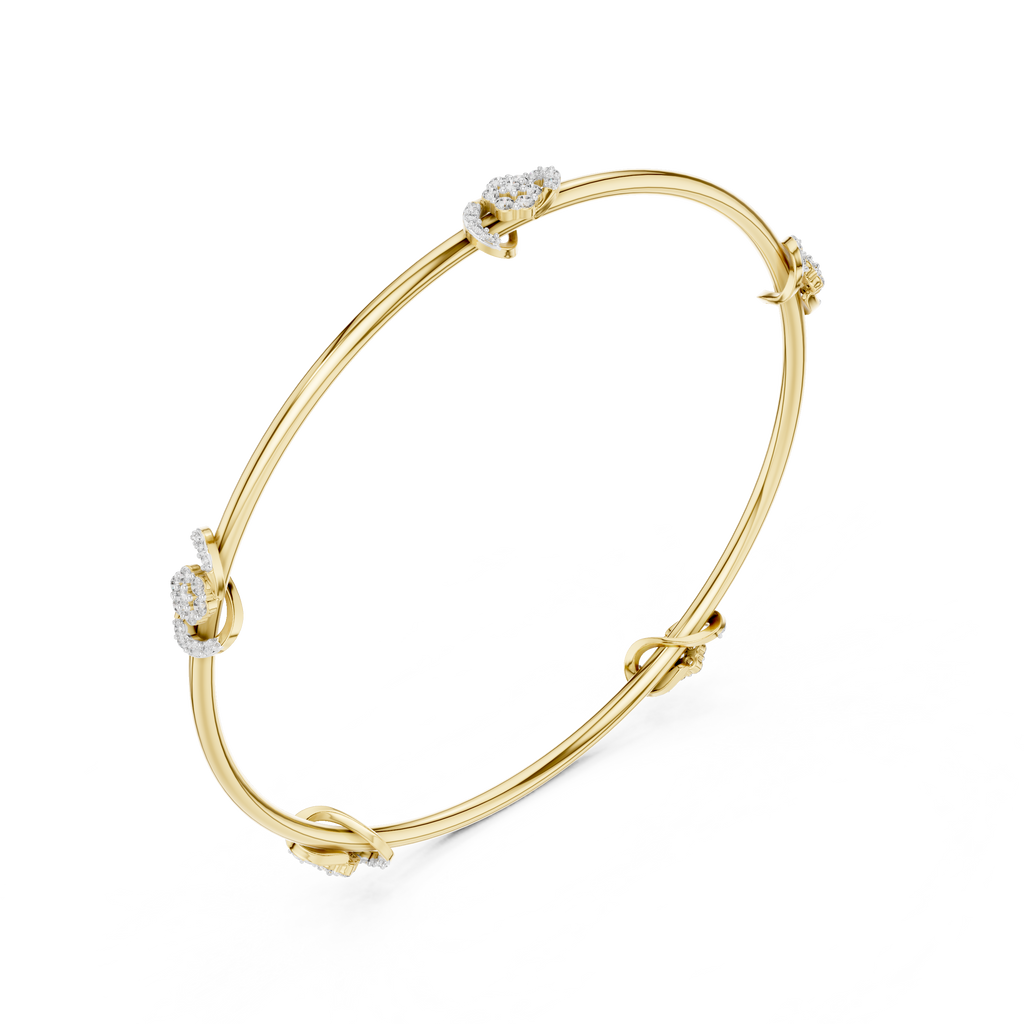 Lab Grown Diamond Station Bangle Bracelet