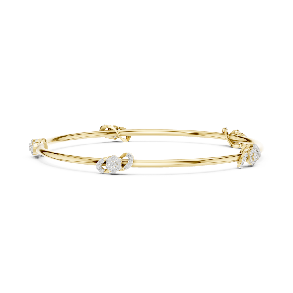 Lab Grown Diamond Station Bangle Bracelet