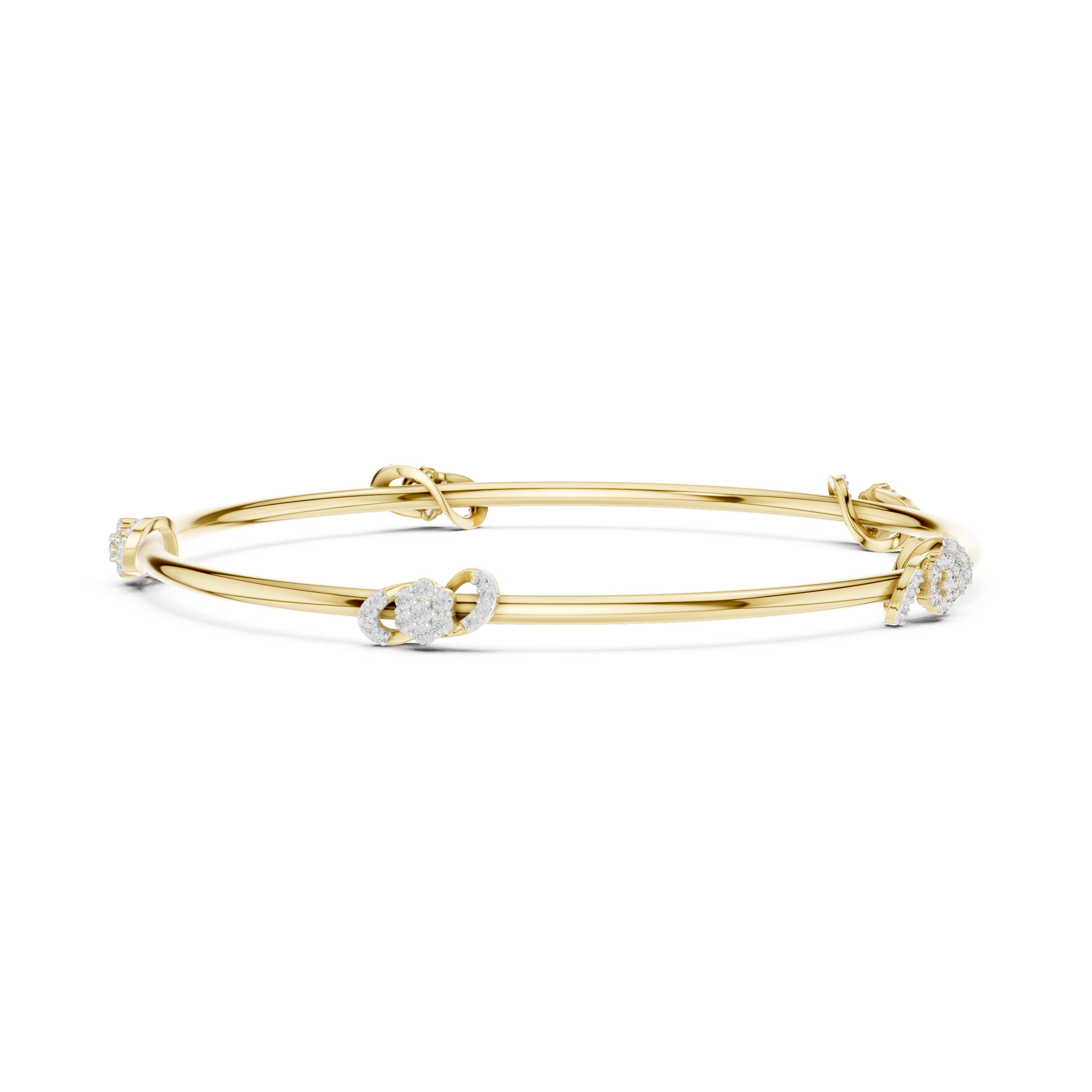 Lab Grown Diamond Station Bangle Bracelet