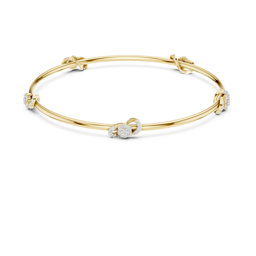 Lab Grown Diamond Station Bangle Bracelet