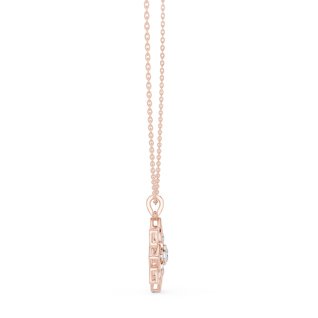 Diamond Flower Pendant Necklace