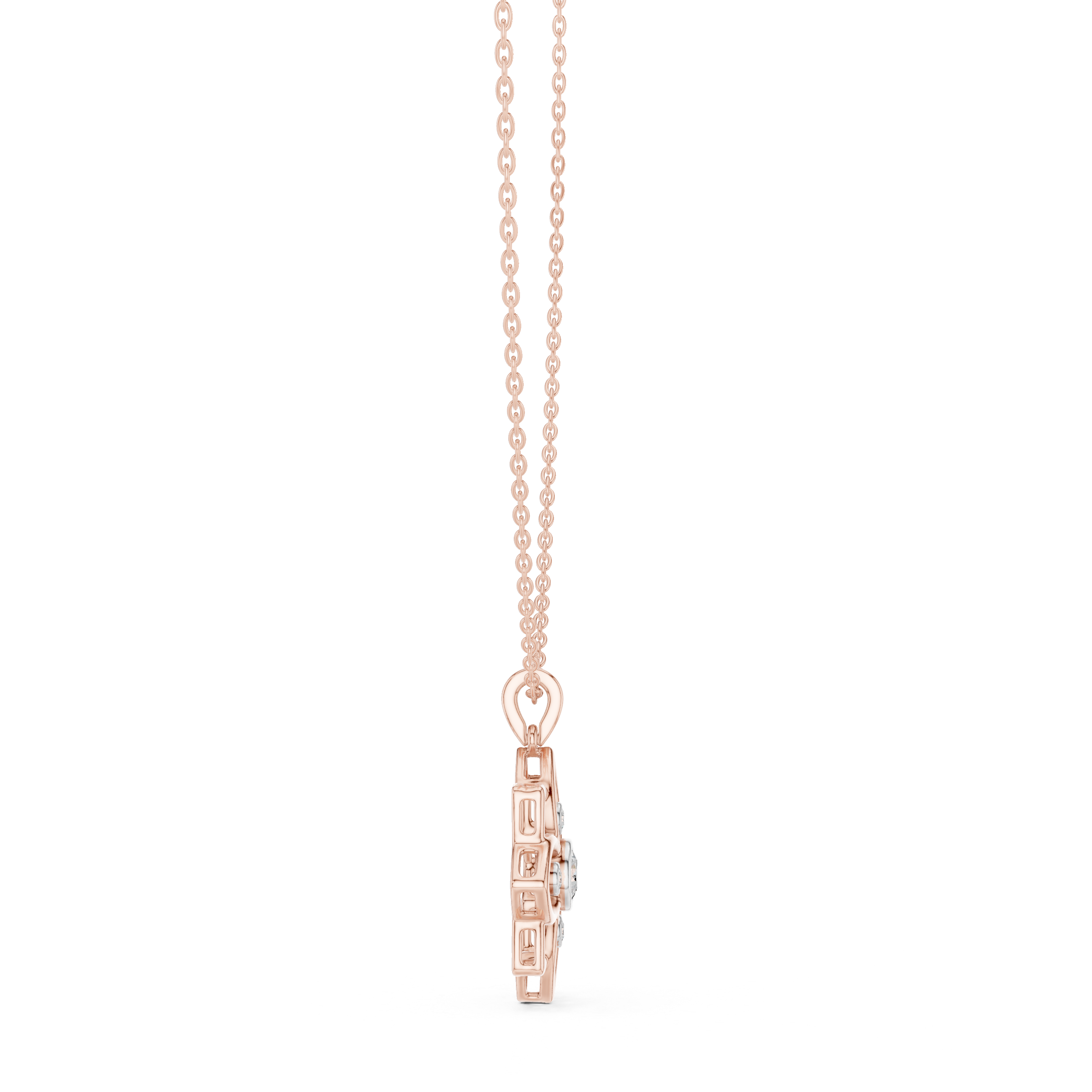 Diamond Flower Pendant Necklace