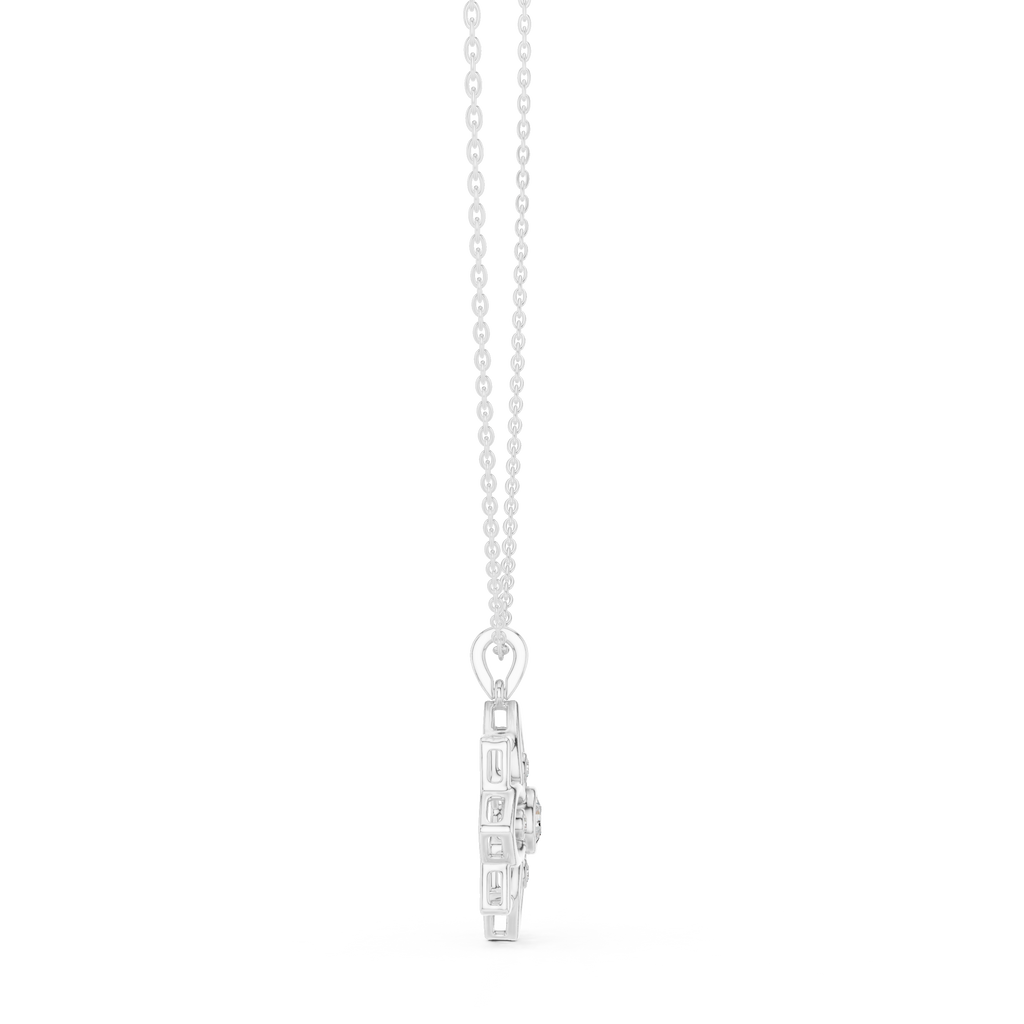 Diamond Flower Pendant Necklace