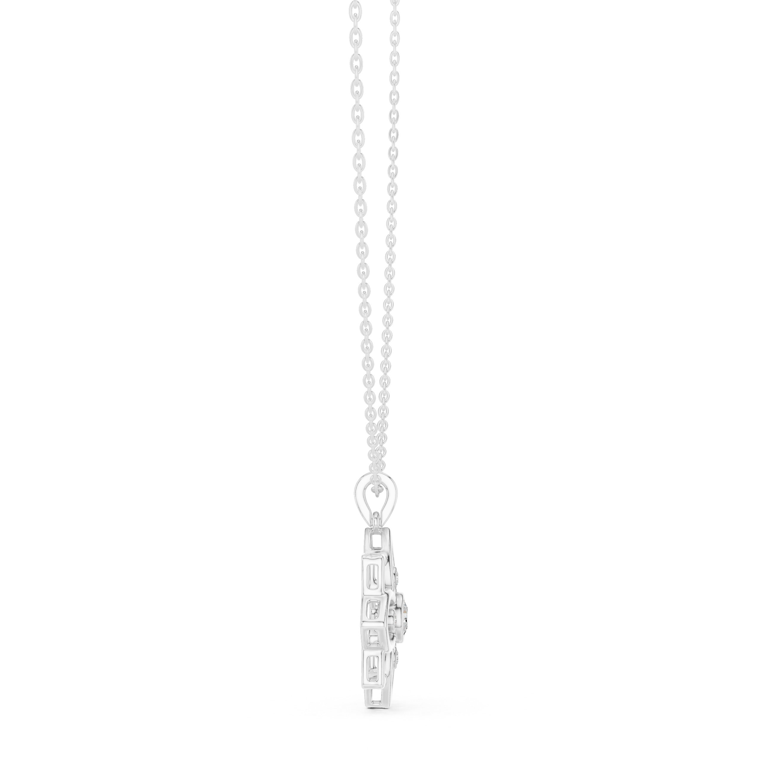 Diamond Flower Pendant Necklace