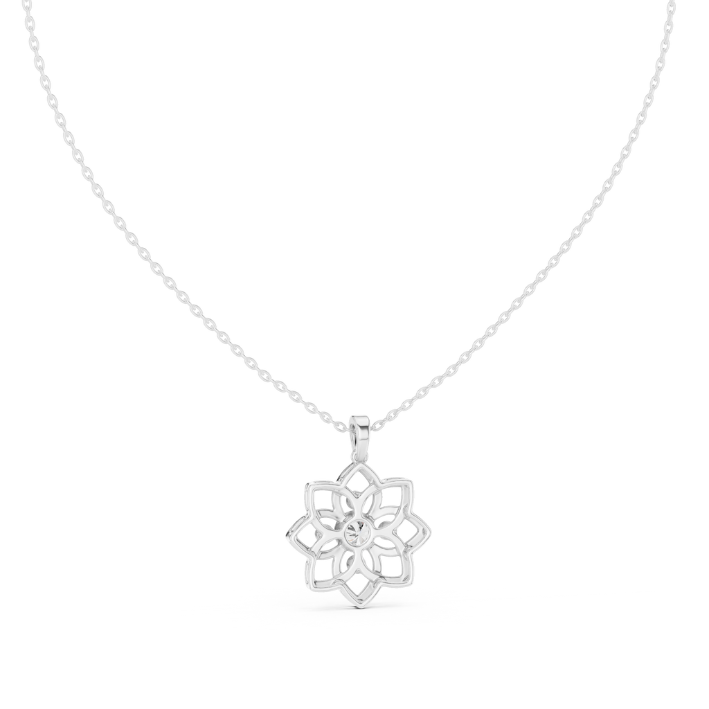 Diamond Flower Pendant Necklace