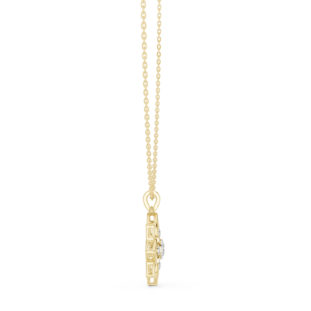 Diamond Flower Pendant Necklace