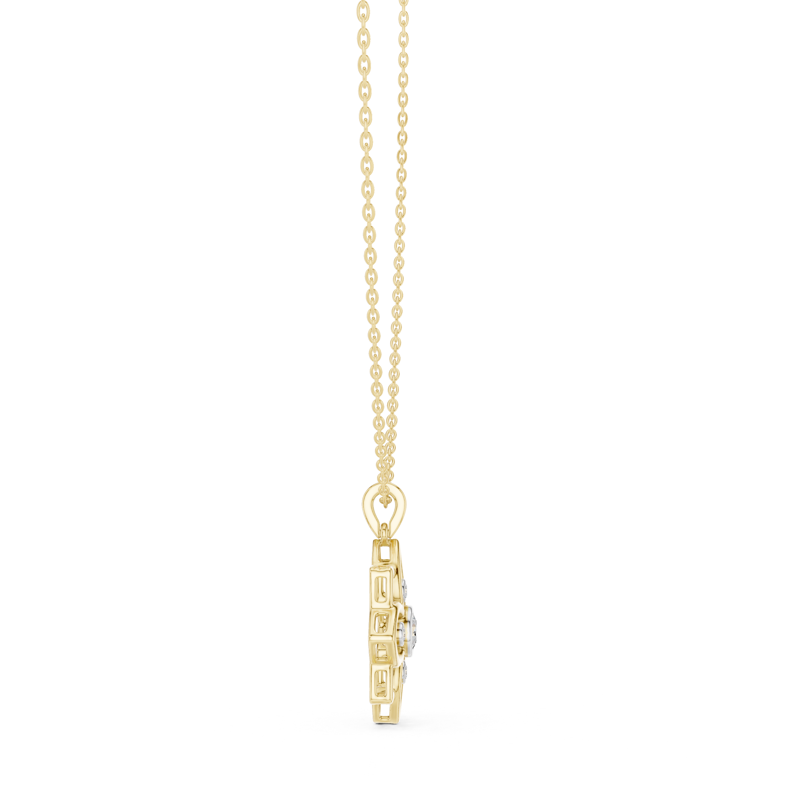 Diamond Flower Pendant Necklace
