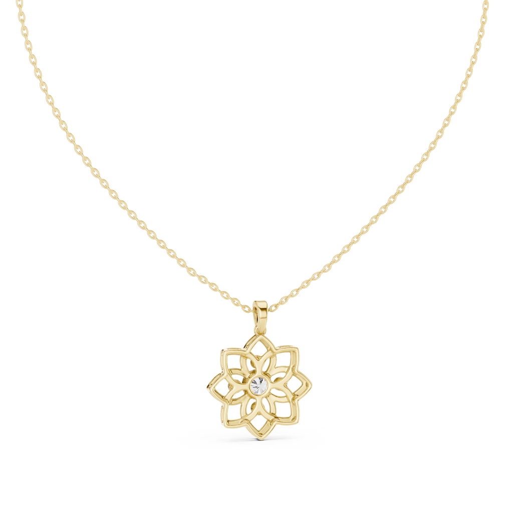 Diamond Flower Pendant Necklace
