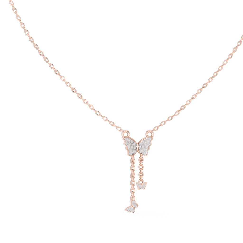Butterfly Diamond Pendant Necklace