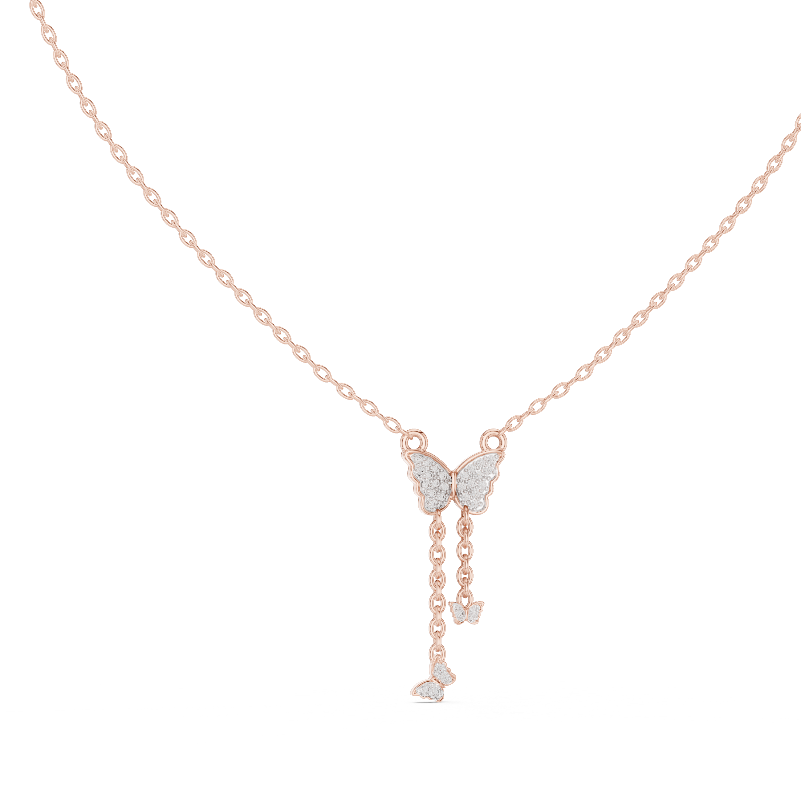 Butterfly Diamond Pendant Necklace