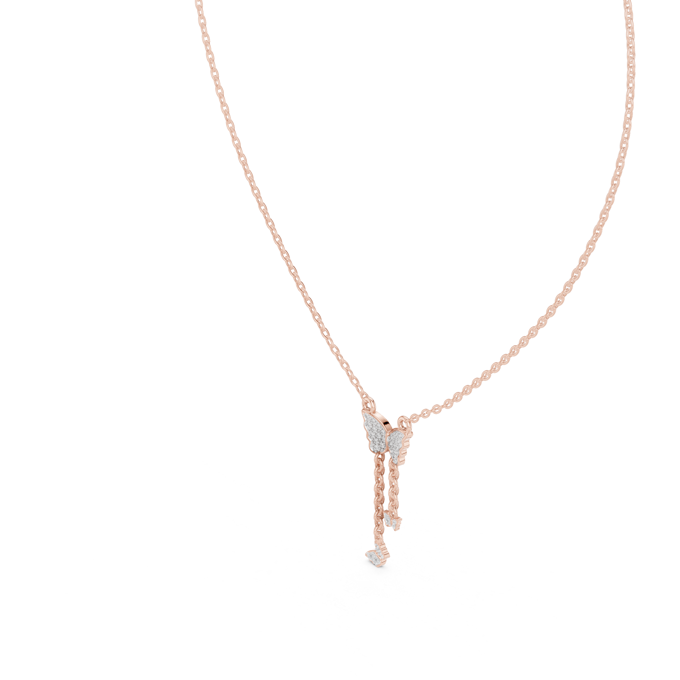 Butterfly Diamond Pendant Necklace