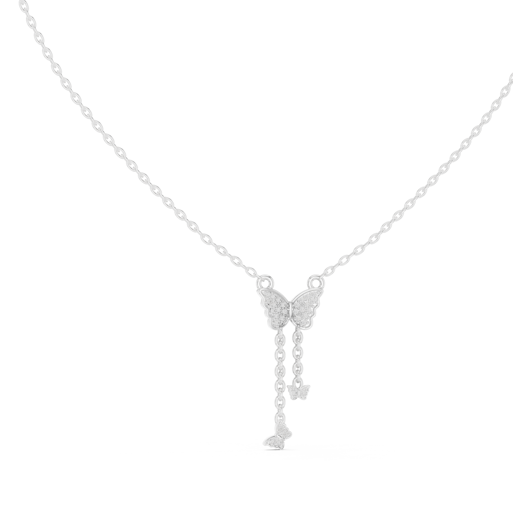 Butterfly Diamond Pendant Necklace