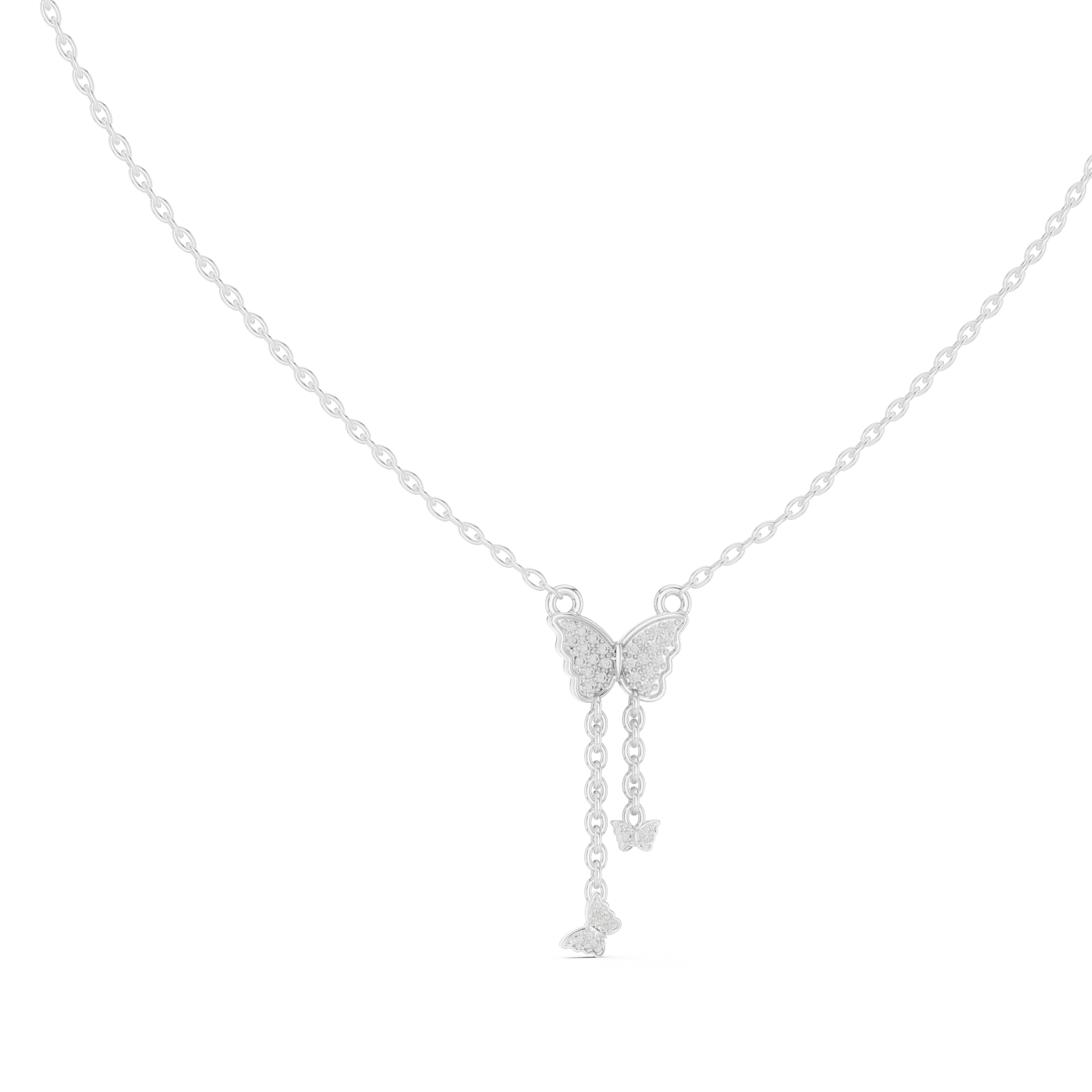 Butterfly Diamond Pendant Necklace