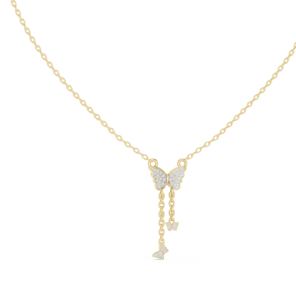 Butterfly Diamond Pendant Necklace