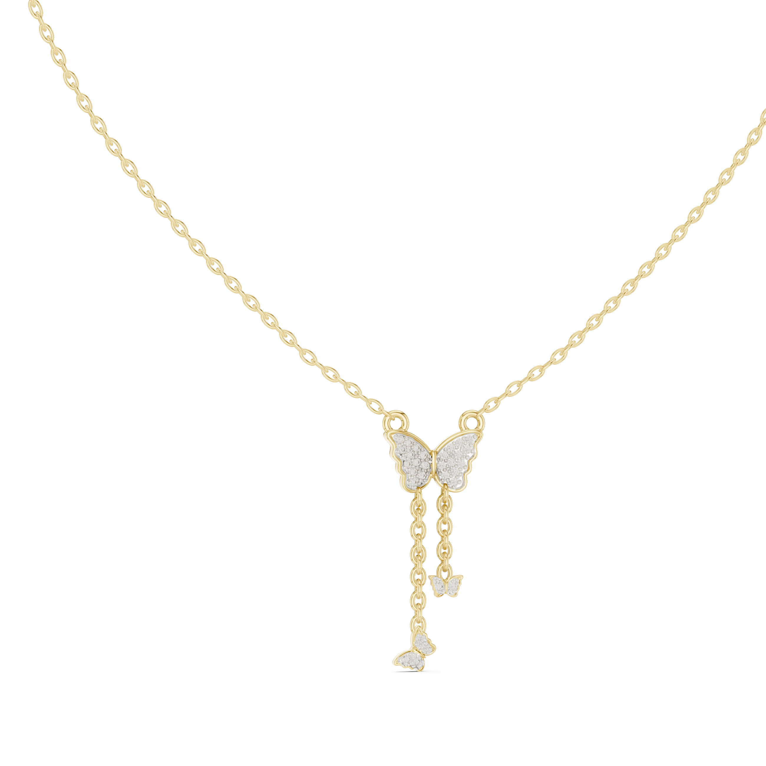 Butterfly Diamond Pendant Necklace