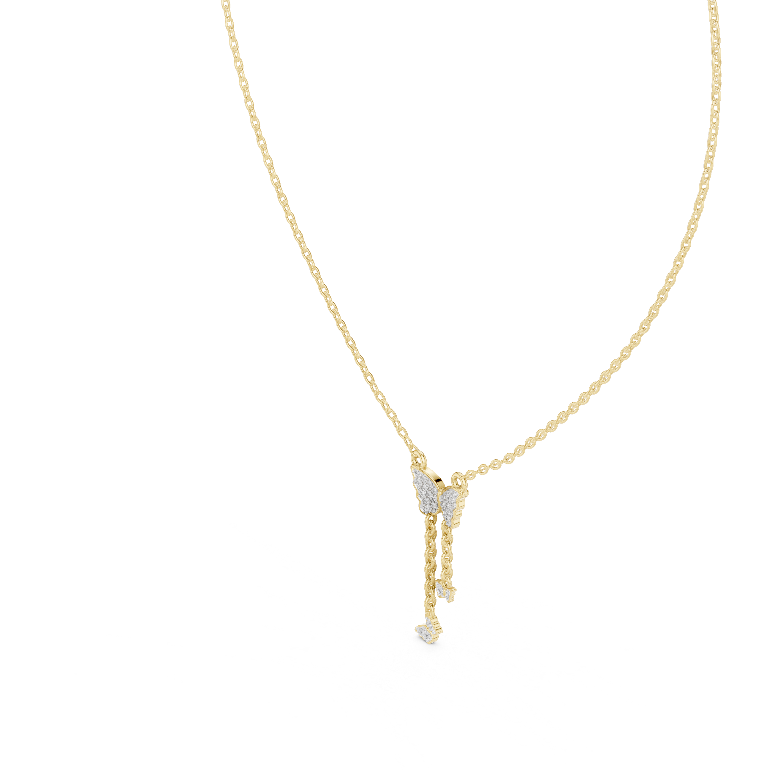 Butterfly Diamond Pendant Necklace