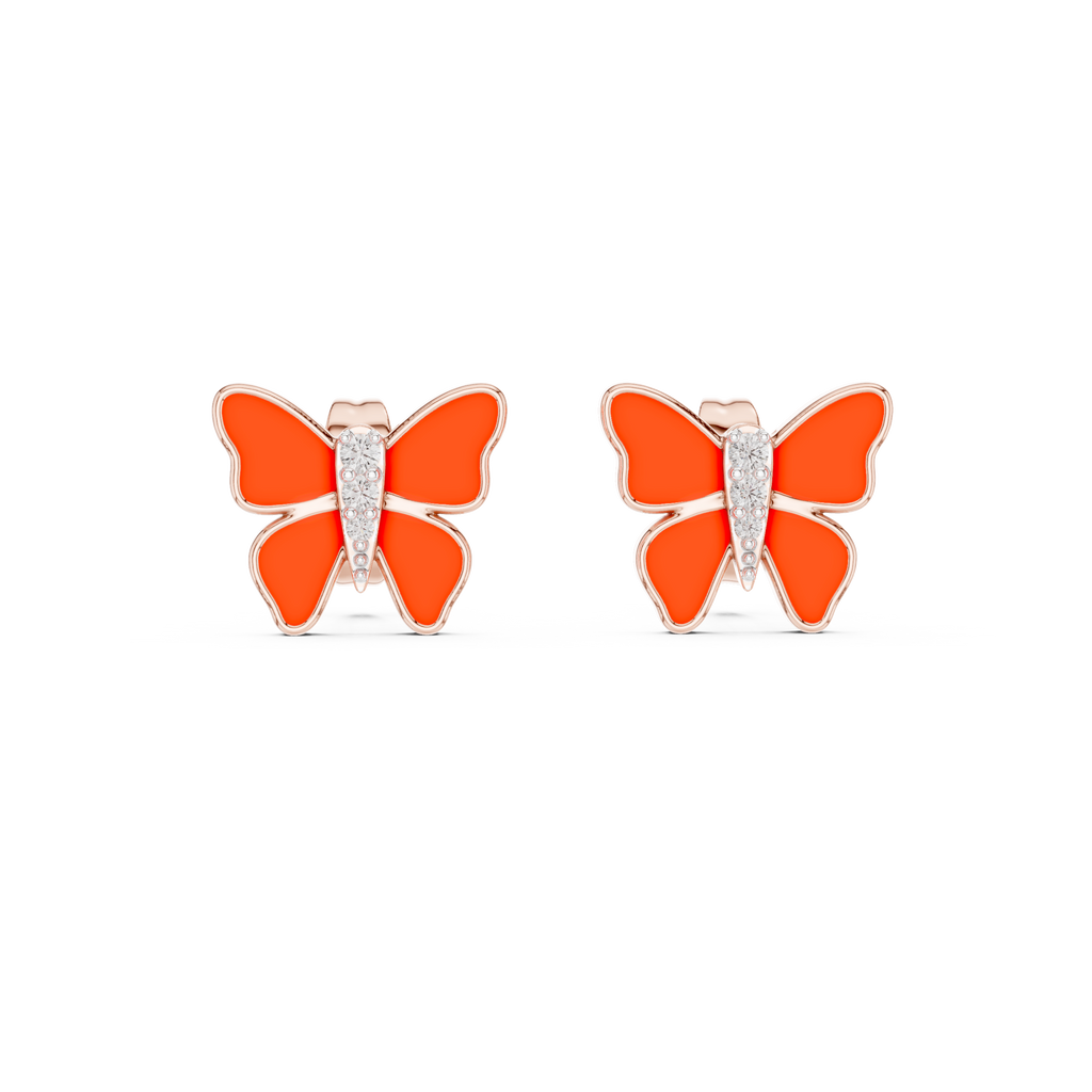 Butterfly Diamond Stud Earrings