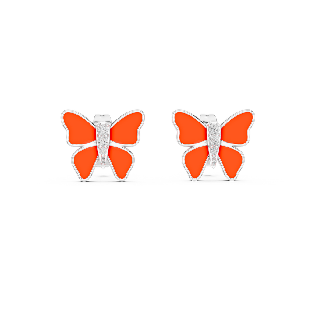 Butterfly Diamond Stud Earrings