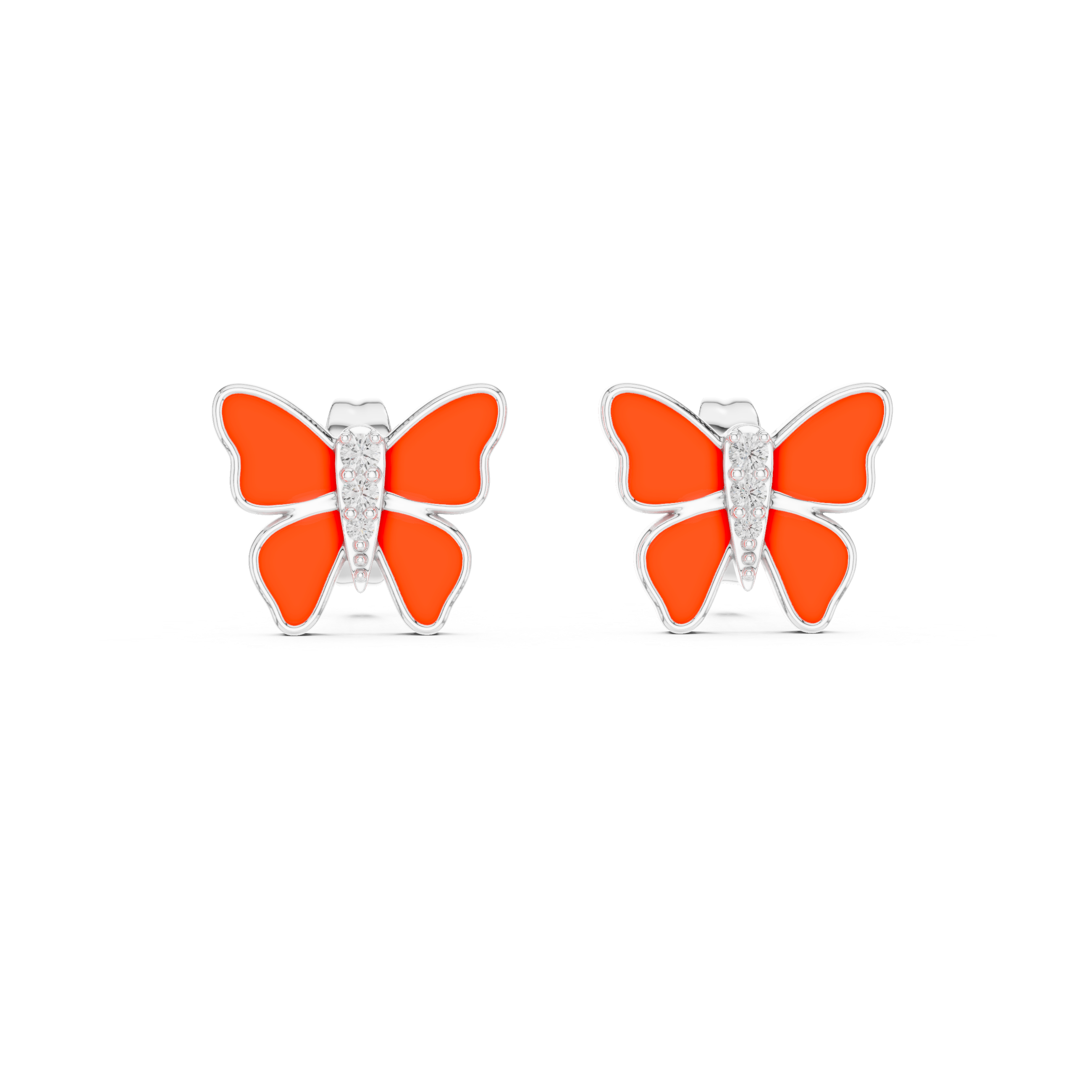 Butterfly Diamond Stud Earrings