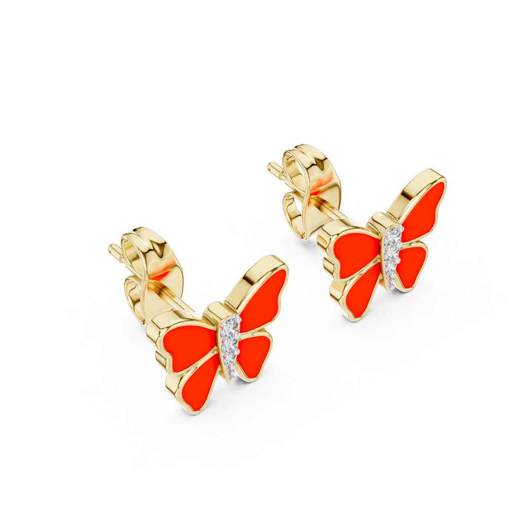 Butterfly Diamond Stud Earrings
