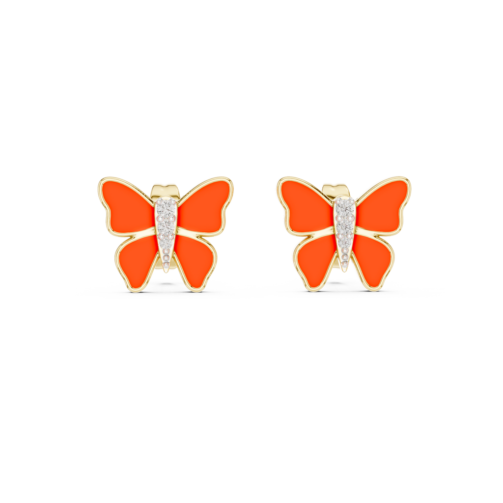 Butterfly Diamond Stud Earrings