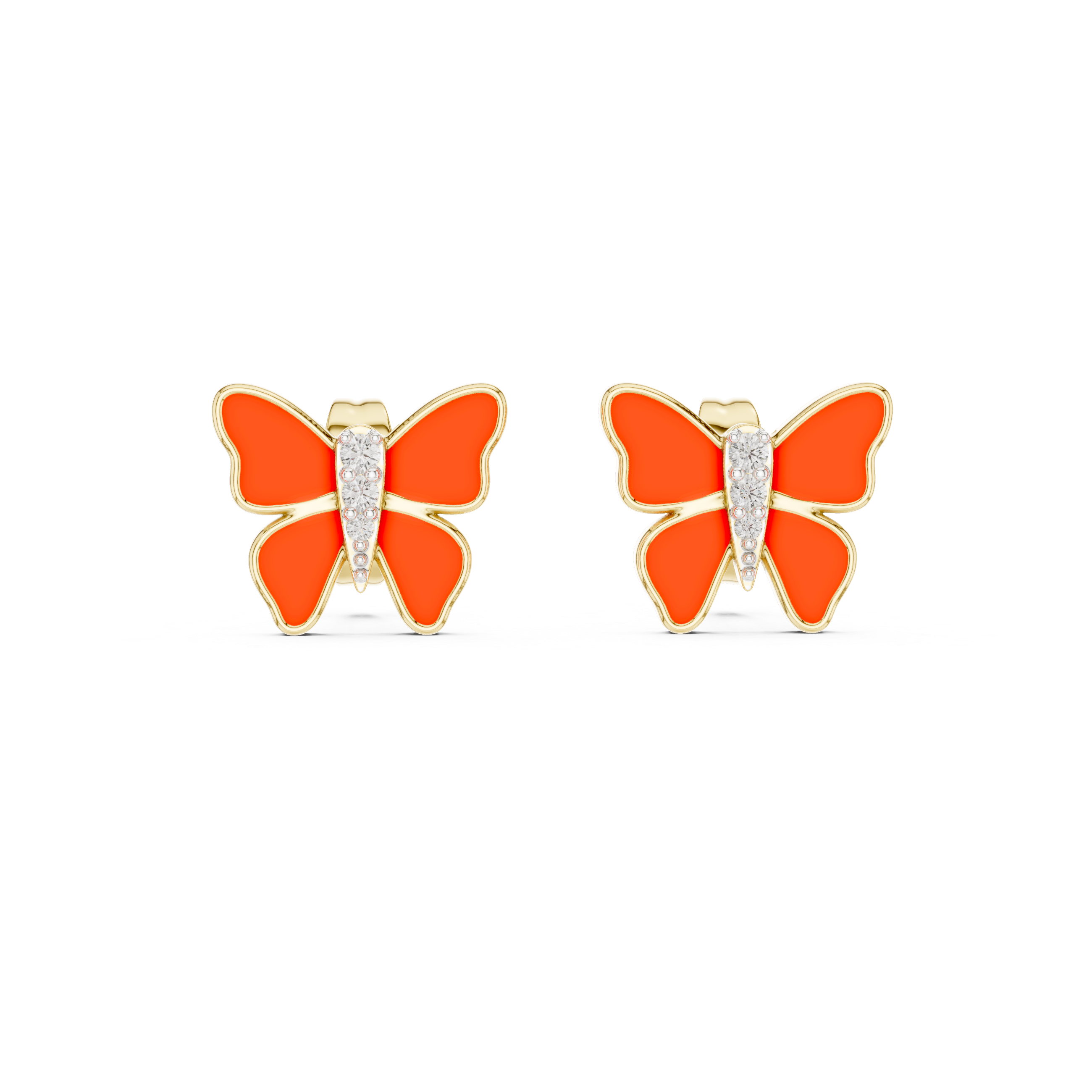 Butterfly Diamond Stud Earrings