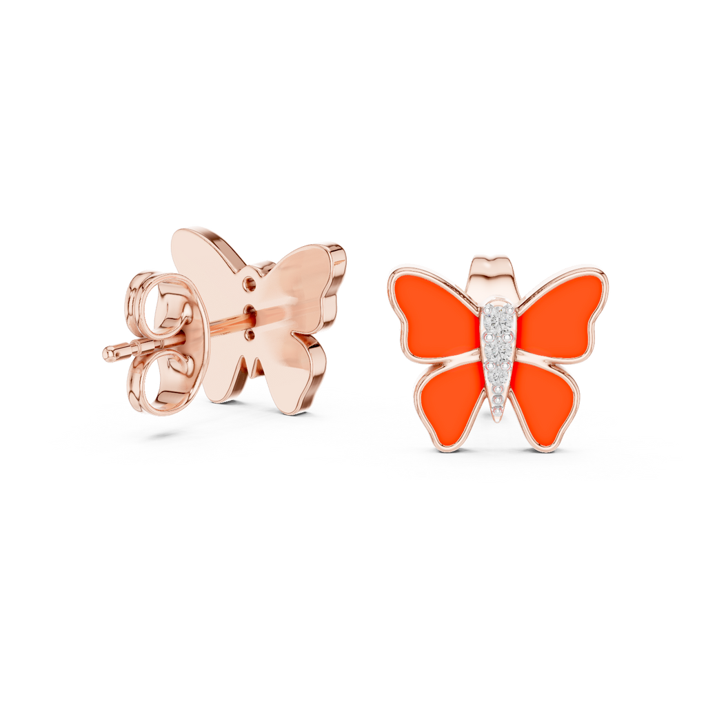 Butterfly Diamond Stud Earrings
