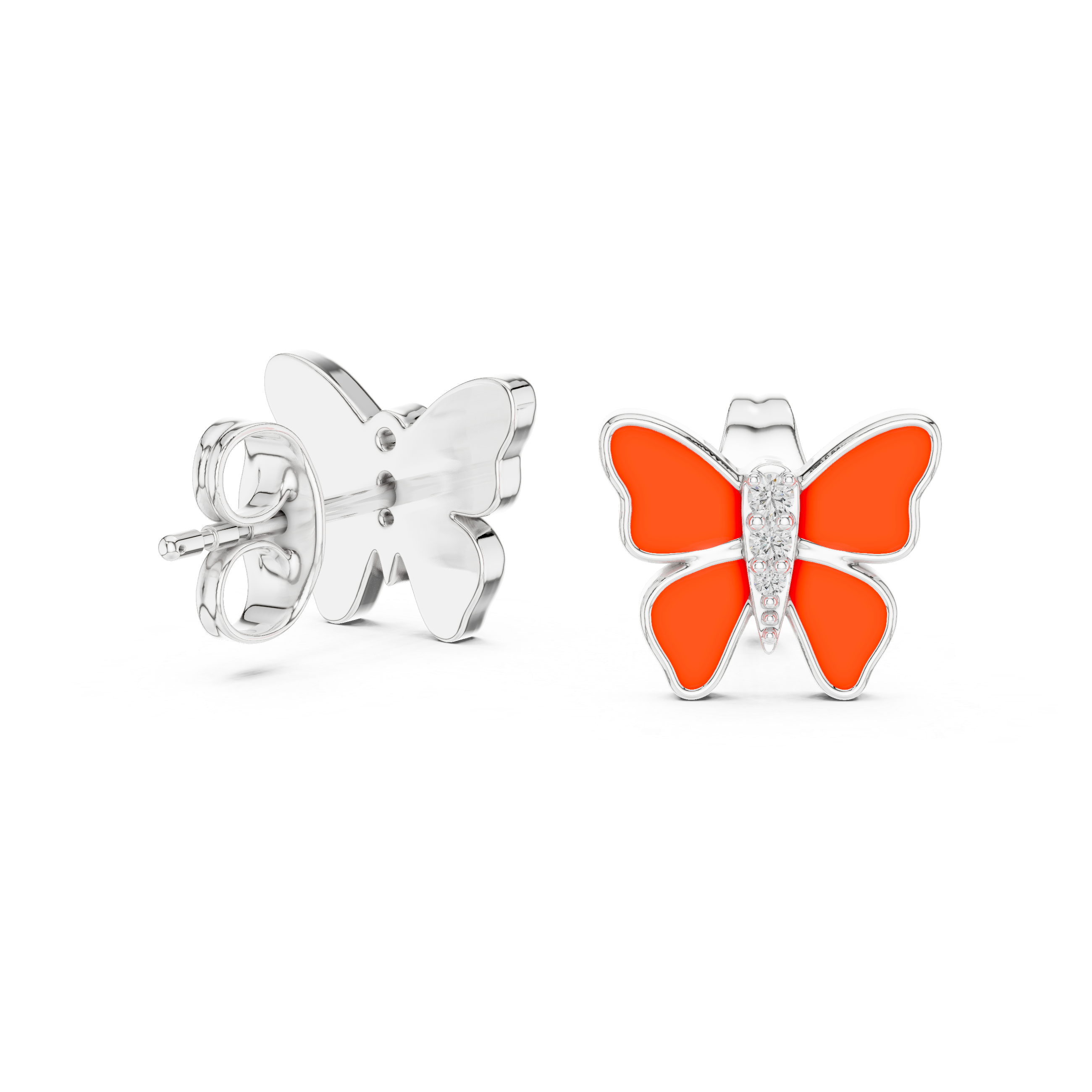 Butterfly Diamond Stud Earrings