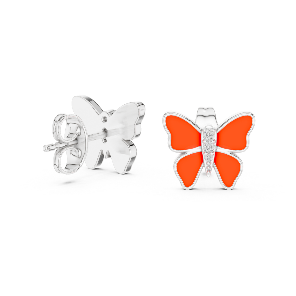 Butterfly Diamond Stud Earrings