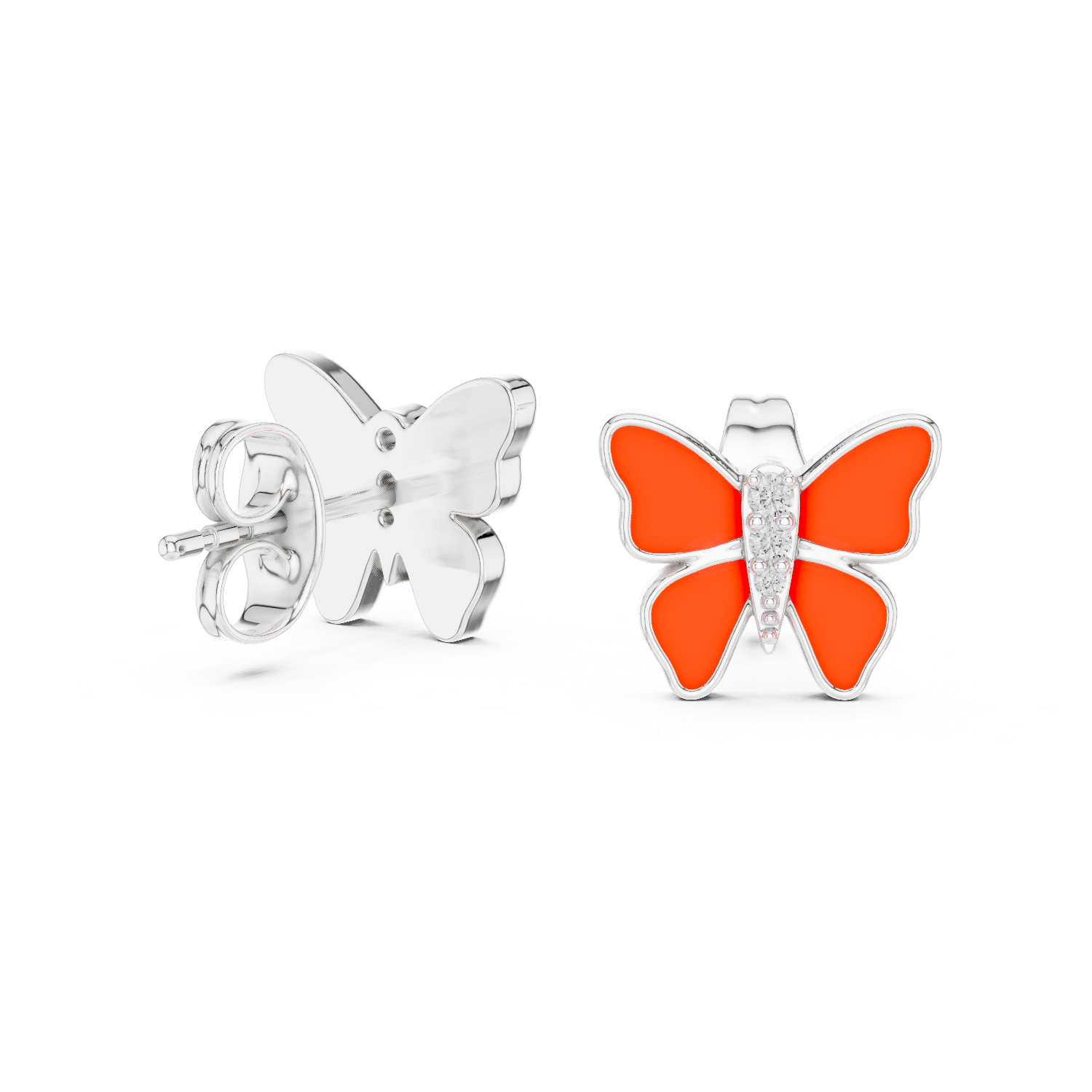 Butterfly Diamond Stud Earrings