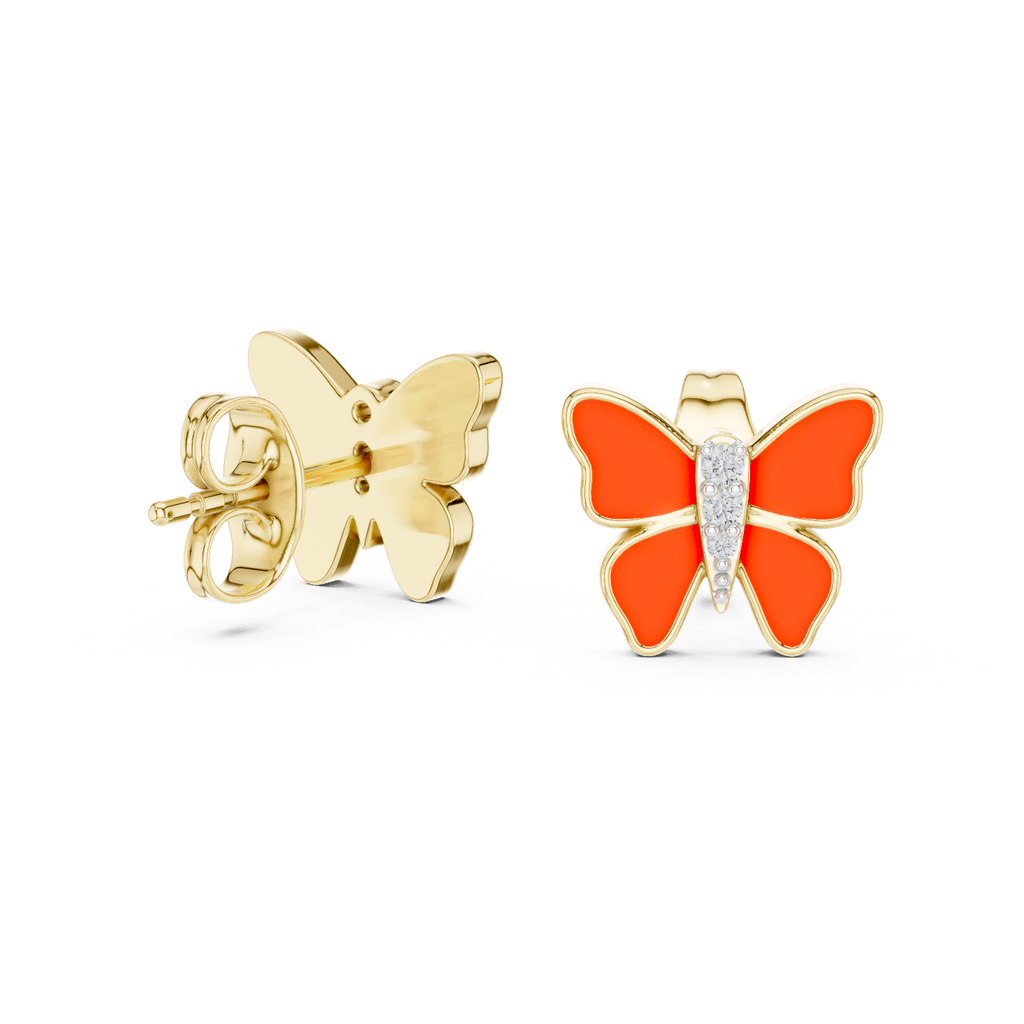 Butterfly Diamond Stud Earrings